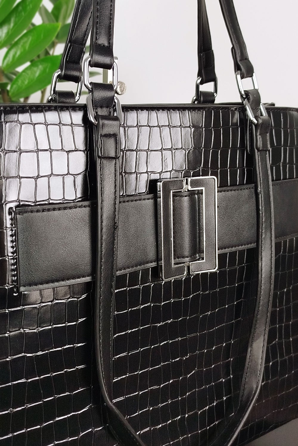 Τσάντα tote croco faux leather