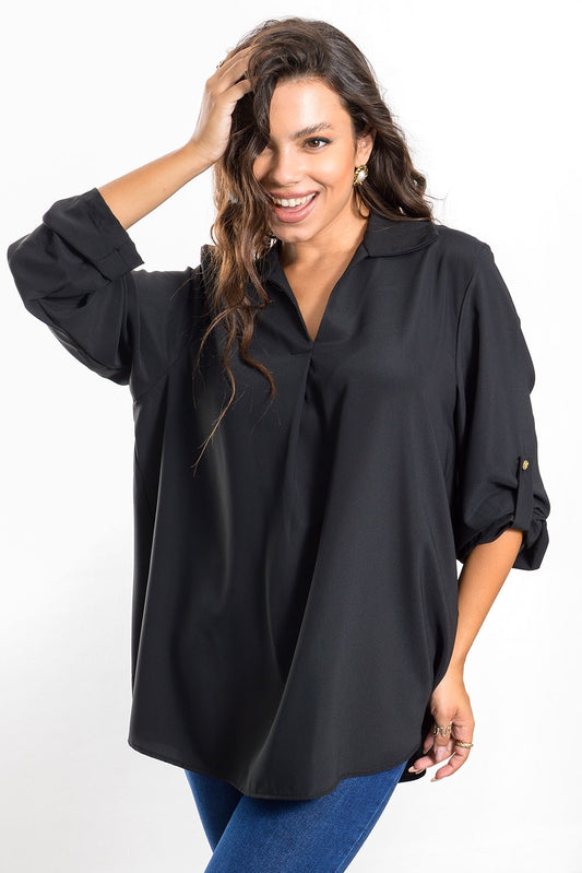 Tunic με γιακά oversized