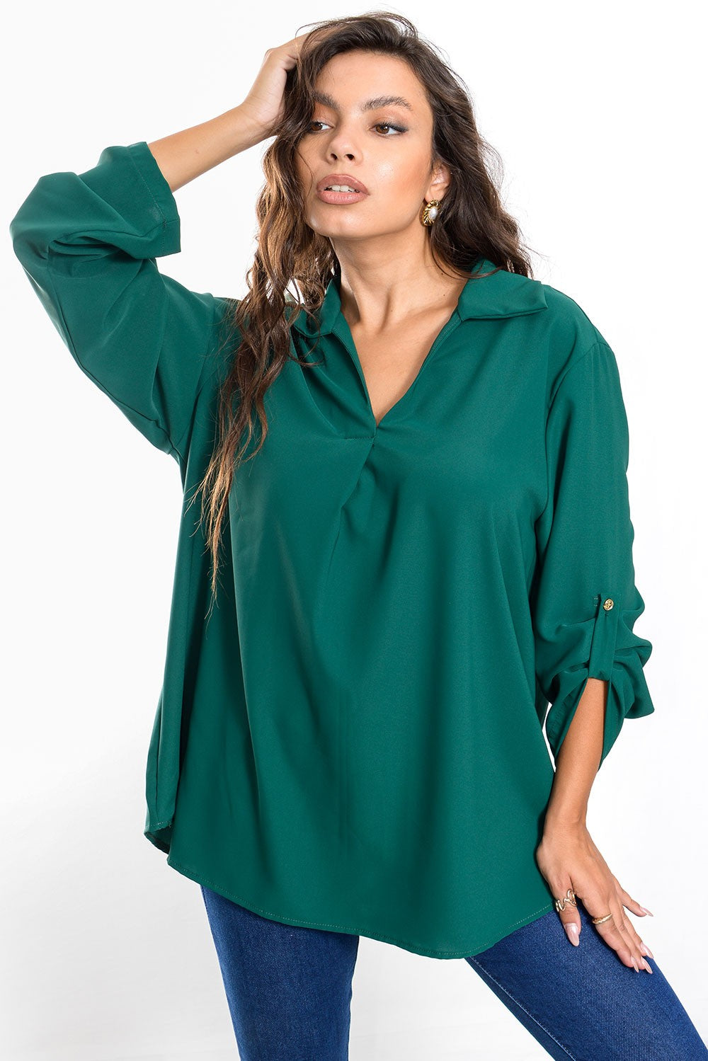 Tunic με γιακά oversized