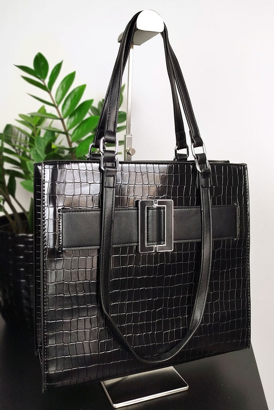 Τσάντα tote croco faux leather