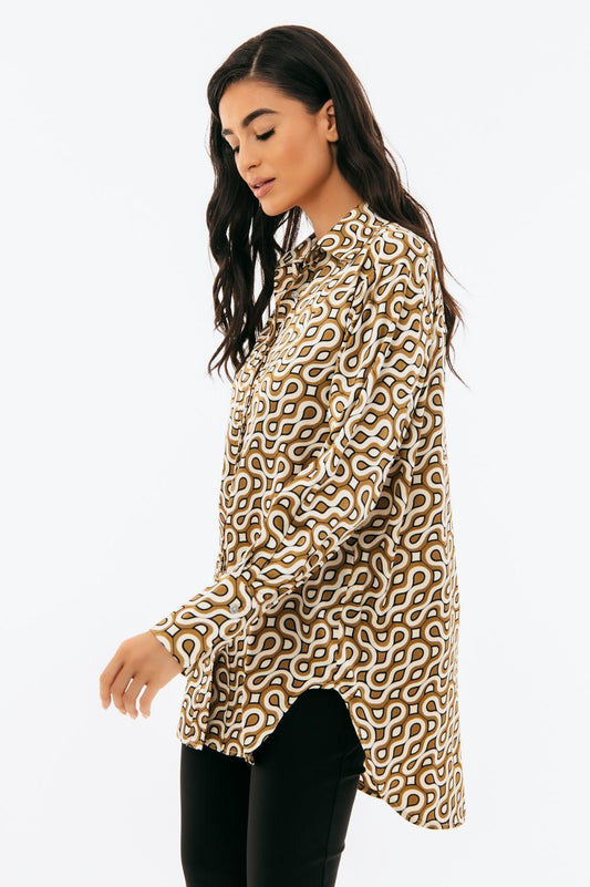 Πουκαμίσα satin printed oversized