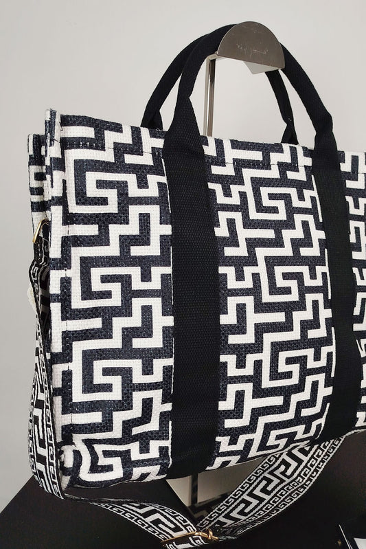 Τσάντα tote geometric printed