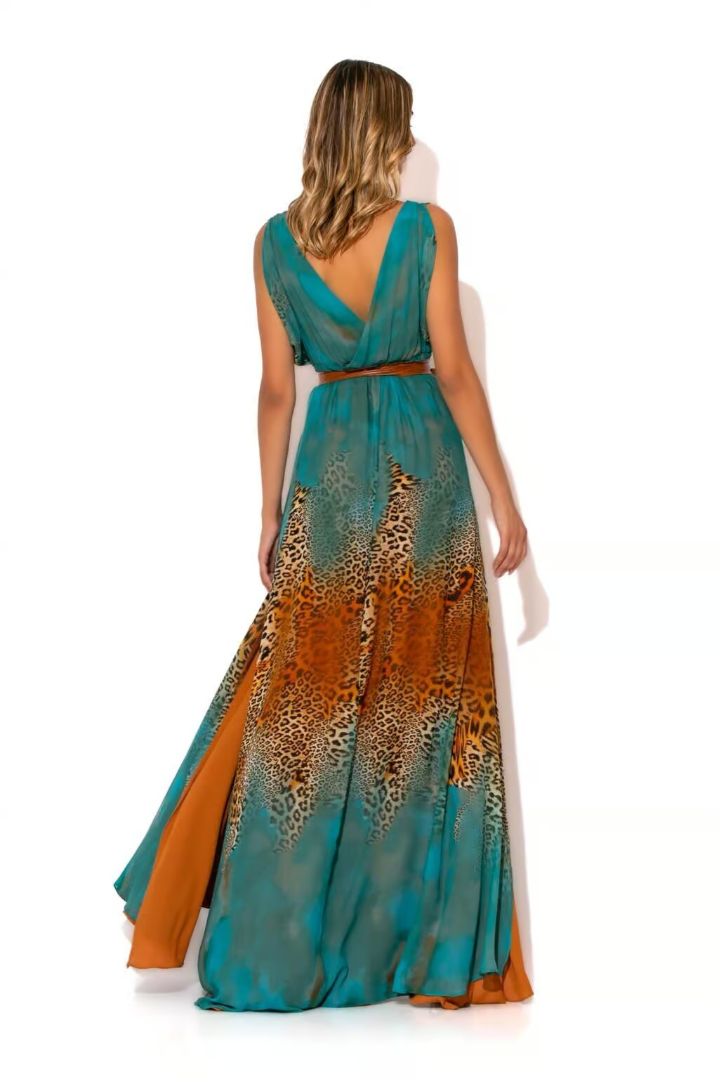 Leopard-print Chiffon long dress