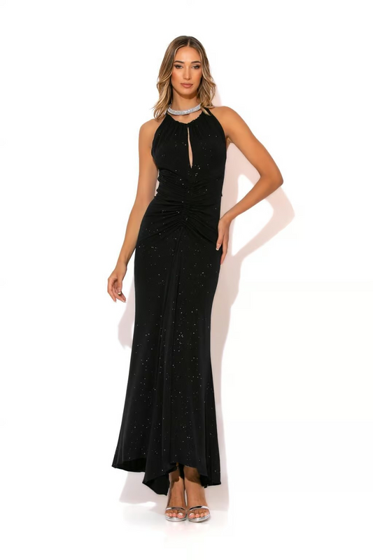 Mermaid Lurex Ruched Maxi dress