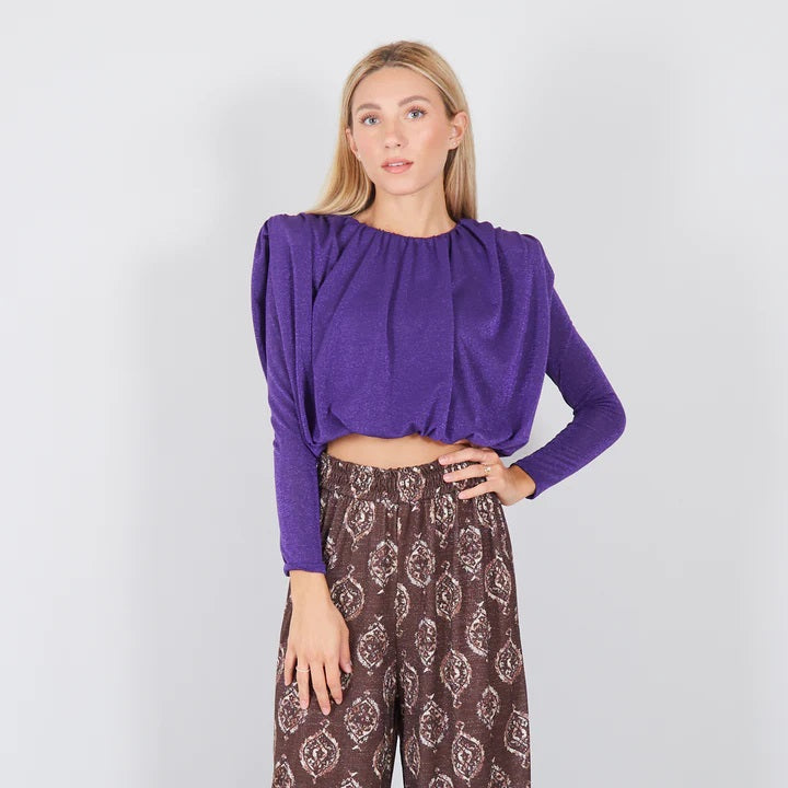 Μπλούζα cropped lurex